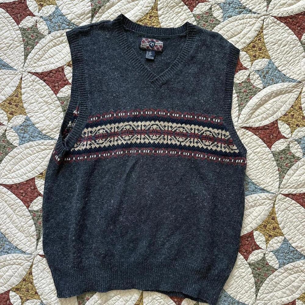 Vintage gray wool blend cottagecore boho granola sweater vest - Picture 1 of 3